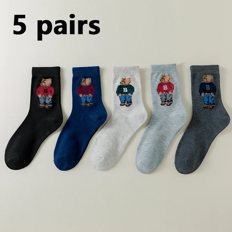 5/10 Pairs Striped Harajuku Retro Socks - Casual, Breathable Cotton Socks for Men & Women