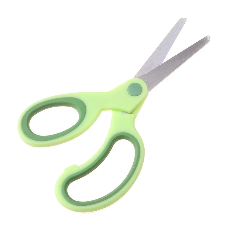 Kids Safety Scissors — Left-Handed Student Scissors with Sleeve for DIY, Paper Cutting & Stationery