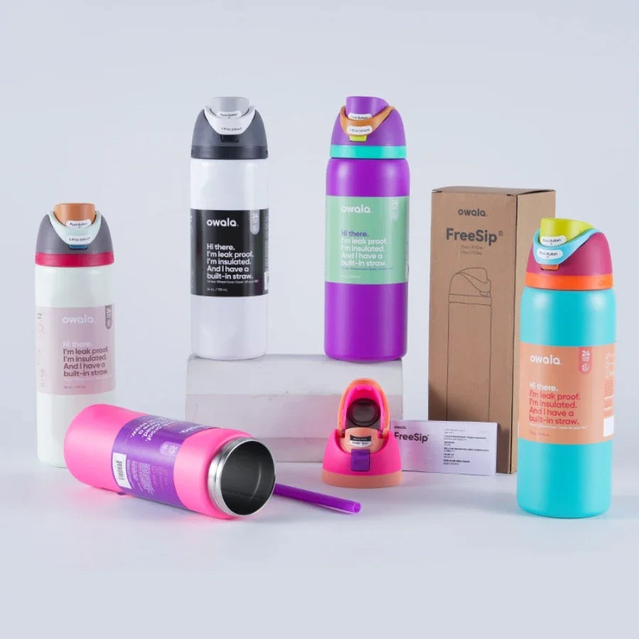 2024 New Owala Insulated Stainless Steel Water Bottle with Straw – BPA-Free Sports Bottle, 24oz/32oz, Great for Travel
