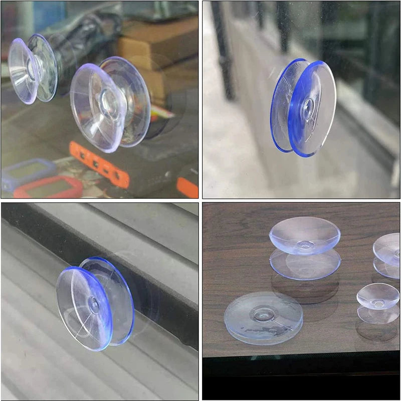 5/20PCS Double-Sided Plastic Suction Cup Pads - Non-Slip Clear Vacuum Suckers for Glass, Car Windows, Table Tops, DIY Soap Holders