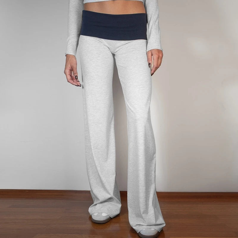Women’s Casual Wide Leg Sweatpants – Low Rise Flared Yoga Lounge Pants for Teen Girls Back-to-School Outfit
