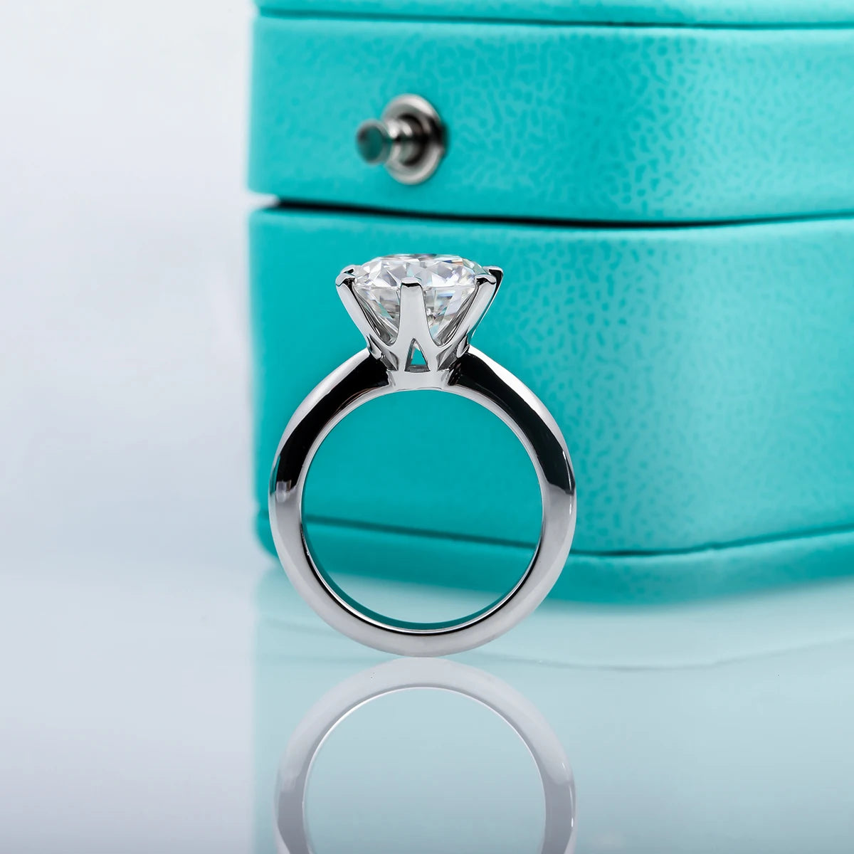 AnuJewel D Color Moissanite Engagement Ring 1–5ct — 925 Sterling Silver Gold-Plated Solitaire Ring for Women, Wholesale