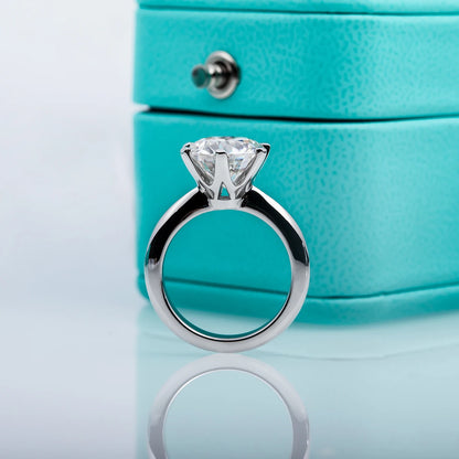 AnuJewel D Color Moissanite Engagement Ring 1–5ct — 925 Sterling Silver Gold-Plated Solitaire Ring for Women, Wholesale