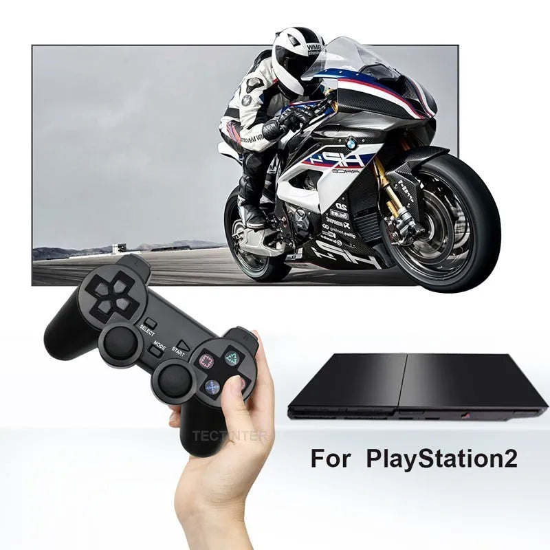 Wireless Gamepad for Sony PS2 – Controller with Double Vibration Shock Joystick for PlayStation 2 & USB PC