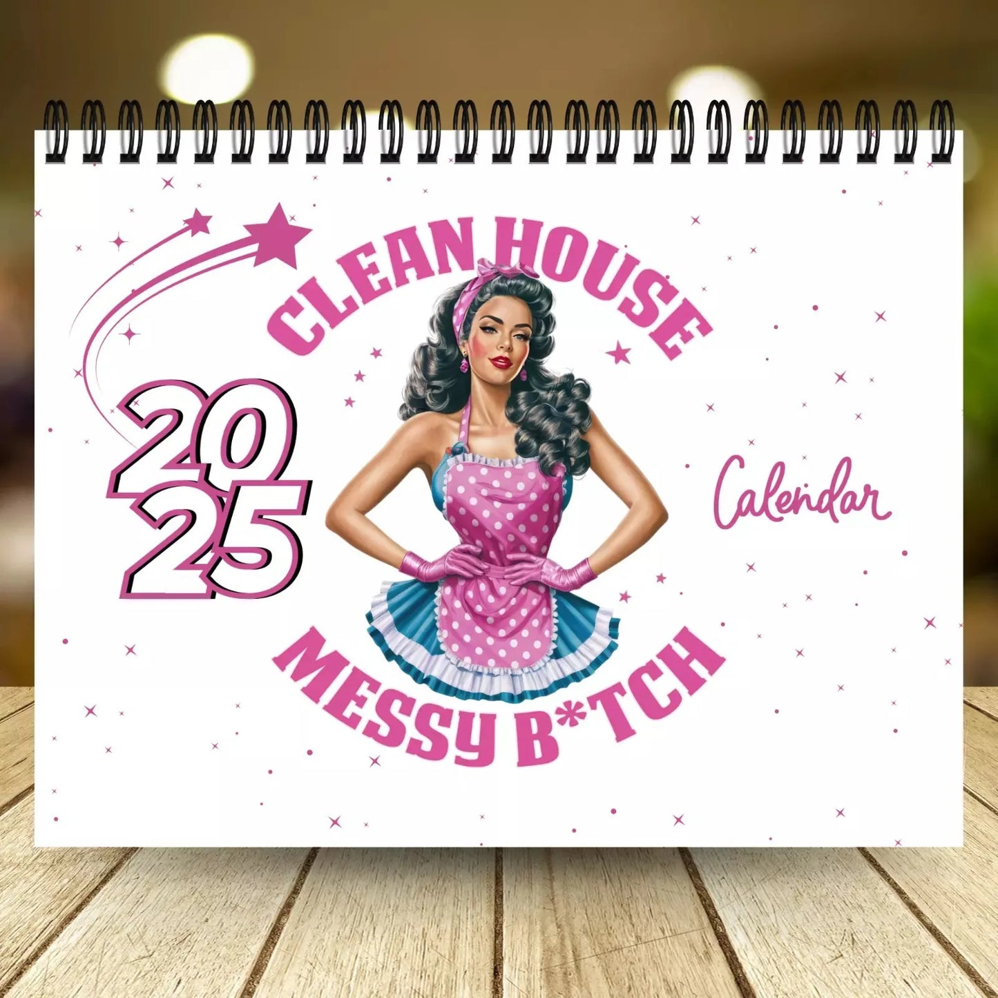2025 'Tired-Ass Women' Funny Wall Calendar - 12 Months of Cuss Word Sayings, Unique New Year Gift for Her