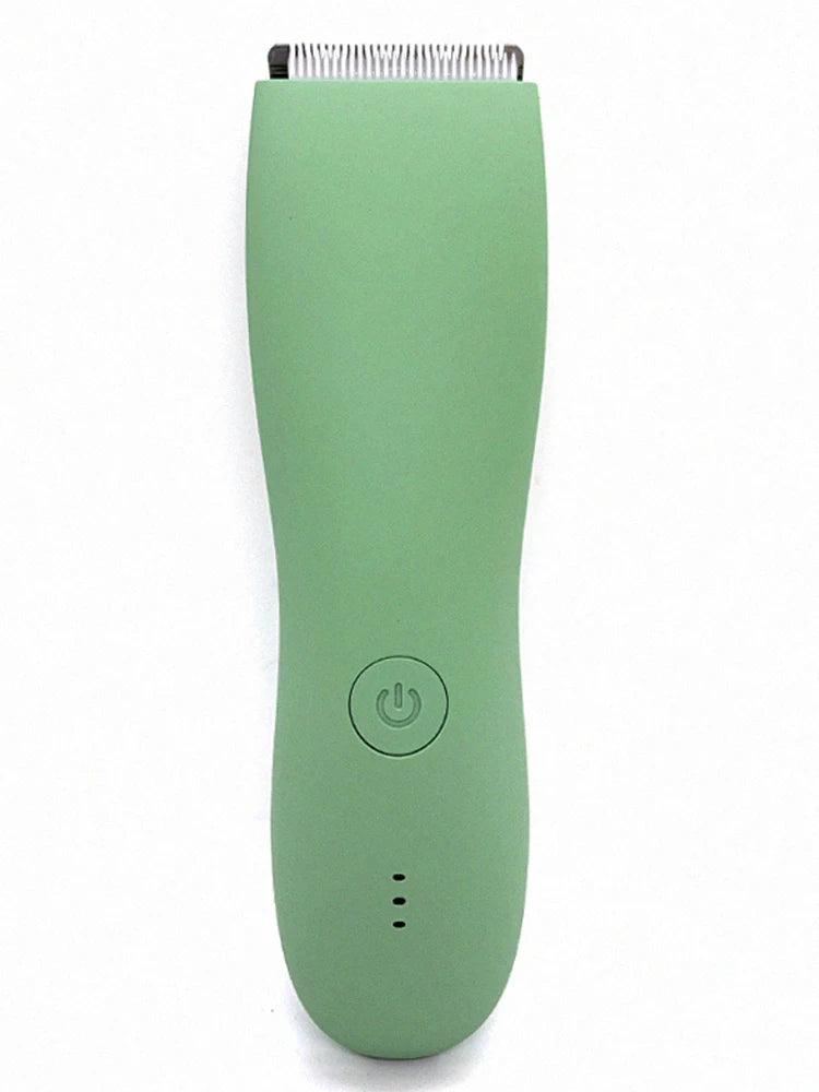 Men's Body Hair Trimmer and Shaver - Electric Groin and Pubic Groomer with Replaceable Ceramic Blade, Waterproof Clipper