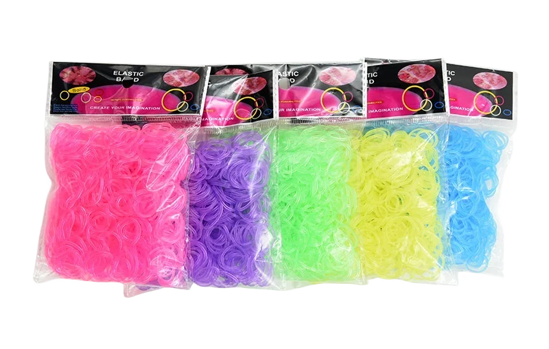 600pcs Glow-in-the-Dark Loom Band Kit – Colorful DIY Bracelet Making Set with Beads & Accessories for Friendship Crafts