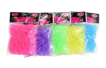 600pcs Glow-in-the-Dark Loom Band Kit – Colorful DIY Bracelet Making Set with Beads & Accessories for Friendship Crafts