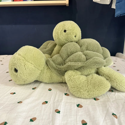 Realistic Tortoise Plush Toy — Soft Sea Turtle Stuffed Animal Doll with Keyring