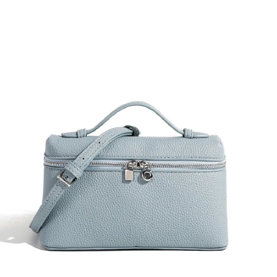 Lychee Grain Mini Shoulder Bag - Elegant Women’s Fashion Crossbody Handbag with Lunch Box Style Design