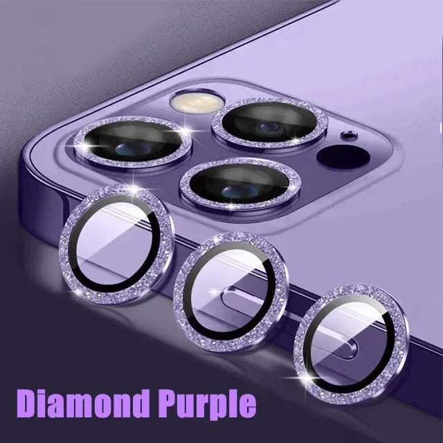 3PCS Metal Camera Lens Protectors – Glass Back Lens Protection Film for iPhone 15/15 Plus, 14/14 Pro Max, 13/13 Mini, 12/11