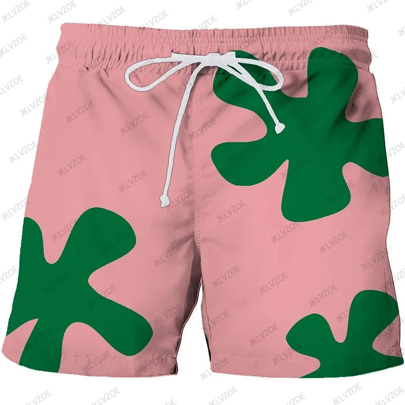 3D Patrick Star Swim Shorts - Quick-Dry Anime Beach Board Shorts