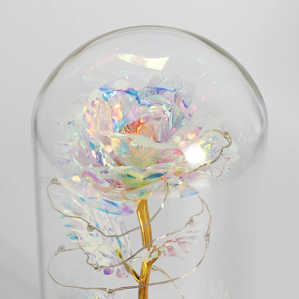 Hot LED Enchanted Galaxy Rose - Eternal Beauty and the Beast Rose with Fairy Lights in Dome - Perfect Christmas and Valentine's Day Gift