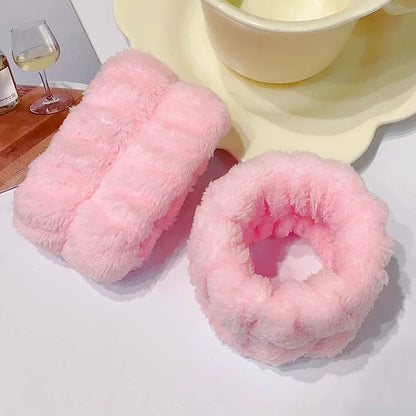 Microfiber Wrist Washband – Absorbent Wrist Sweatband Scrunchies for Women, Face Wash Towel Band, Headband Accessory