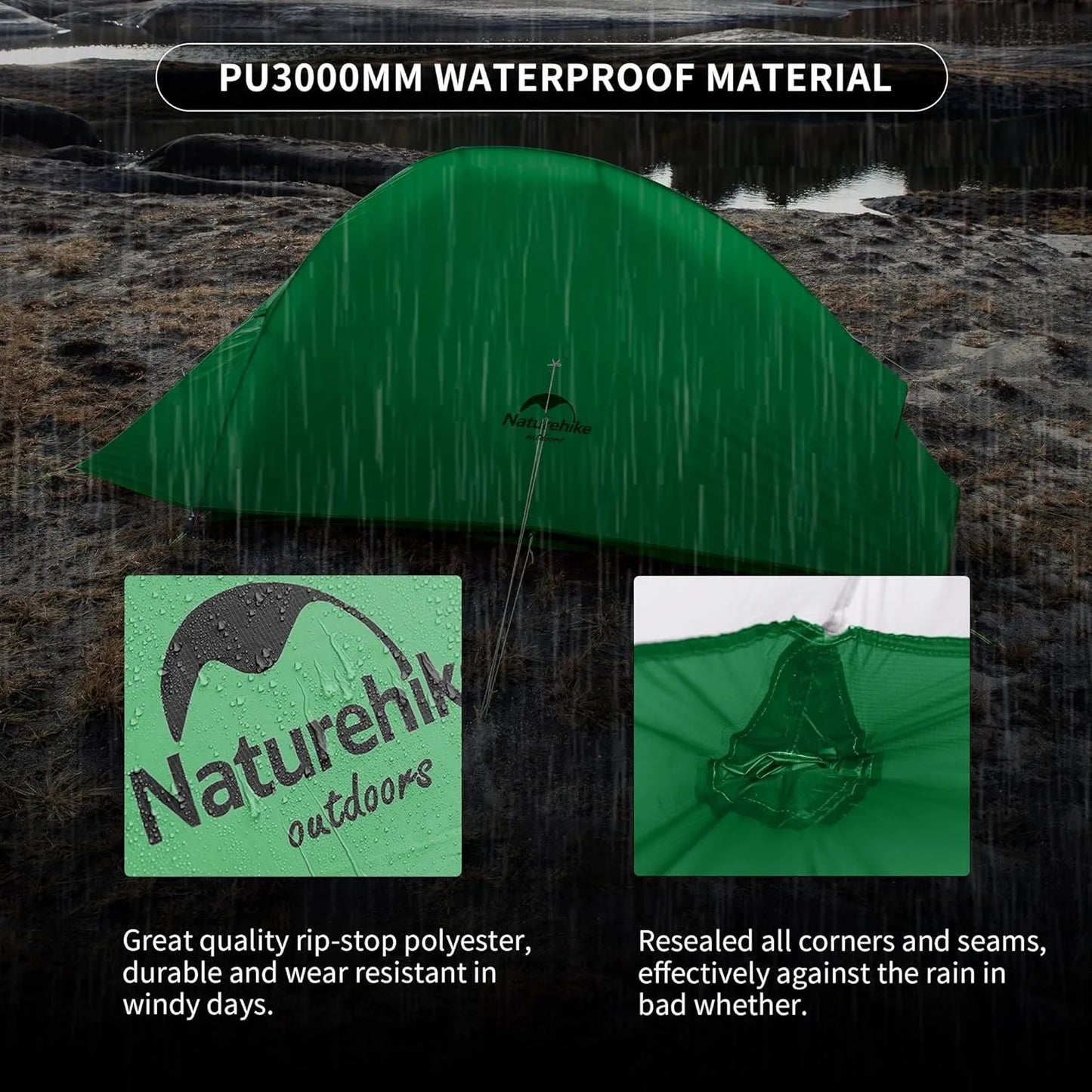 Naturehike Cloud Up 2-Person Camping Tent – Waterproof, Ultralight, Easy Build Beach Tent for Hiking & Backpacking Outdoors