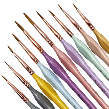 10/11PCS Miniature Paint Brush Set – Detail Tip Brushes with Ergonomic Handle for Acrylic & Oil Painting