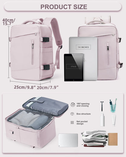 Women’s & Men’s Travel Backpack – Cabin Bag 40x20x25cm for Ryanair, Wizzair & Airplane Carry-On