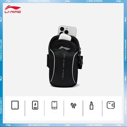 LI-NING Running Arm Bag - Lightweight Reflective Sports Phone Holder ABDV087