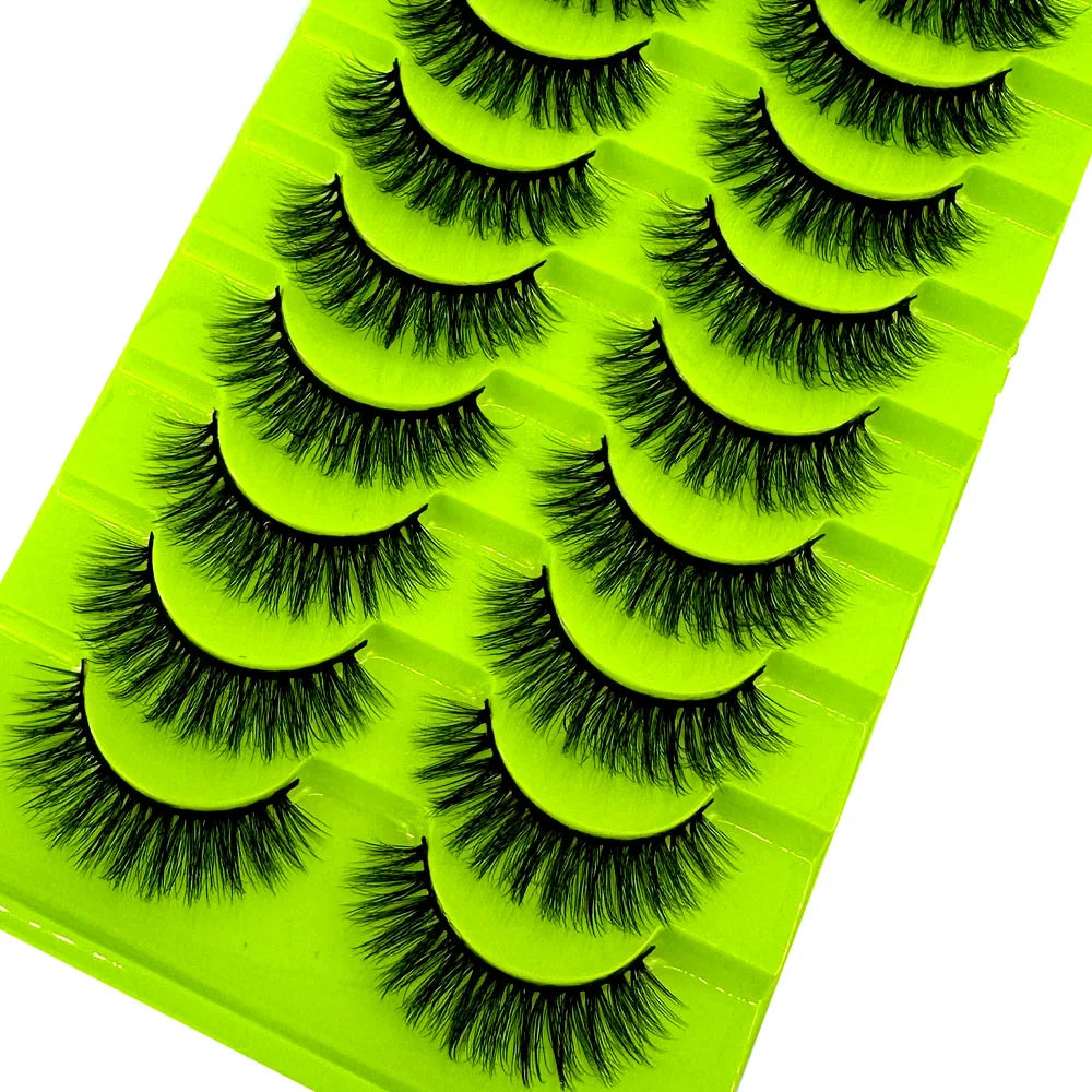 10 Pairs 3D Mink False Eyelashes – Natural Long & Short Fake Lashes Makeup Kit (38 Styles)