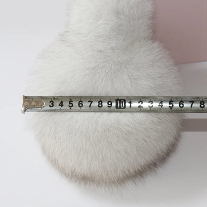 Real Fox & Raccoon Fur Earmuffs – Warm Winter Ear Warmer for Women and Girls, Plush Genuine Fur Accessory