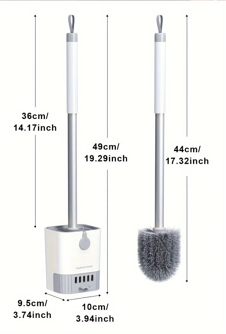 Wall-Mounted Toilet Brush Set – Long Handle Flexible Bathroom Cleaning Tool with Holder