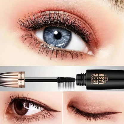 Waterproof 4D Mascara – Thick, Long, Smudge-Proof, Plump & Long-Lasting Curling for Large Eye Makeup, Makeup Tools