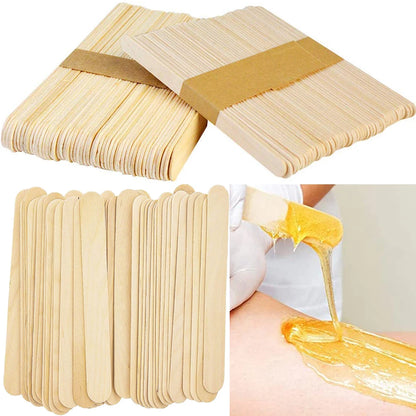 50/100PCS Disposable Wooden Hair Removal Wax Sticks – Body Depilation Spatula Applicators, Beauty Tools