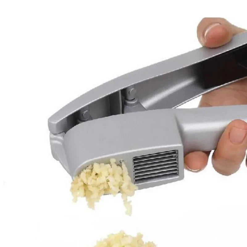 Premium Zinc Alloy Garlic Press & Chopper - Manual Kitchen Gadget for Effortless Garlic Preparation
