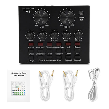 BM800 V8 Sound Card Set – Professional Condenser Microphone for Karaoke, Podcast Recording & Live Streaming