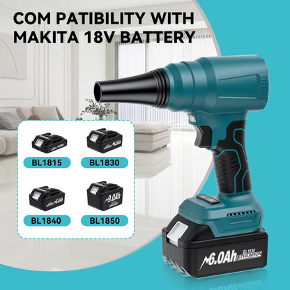 Cordless Turbo Air Blower – Handheld Portable Electric Leaf & Dust Blower for Makita 18V Battery, 300M/S Wind Speed