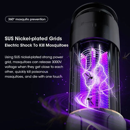 2-in-1 Mosquito Killer Lamp - Rechargeable Electronic Bug Zapper with 3-Level Timer Mode