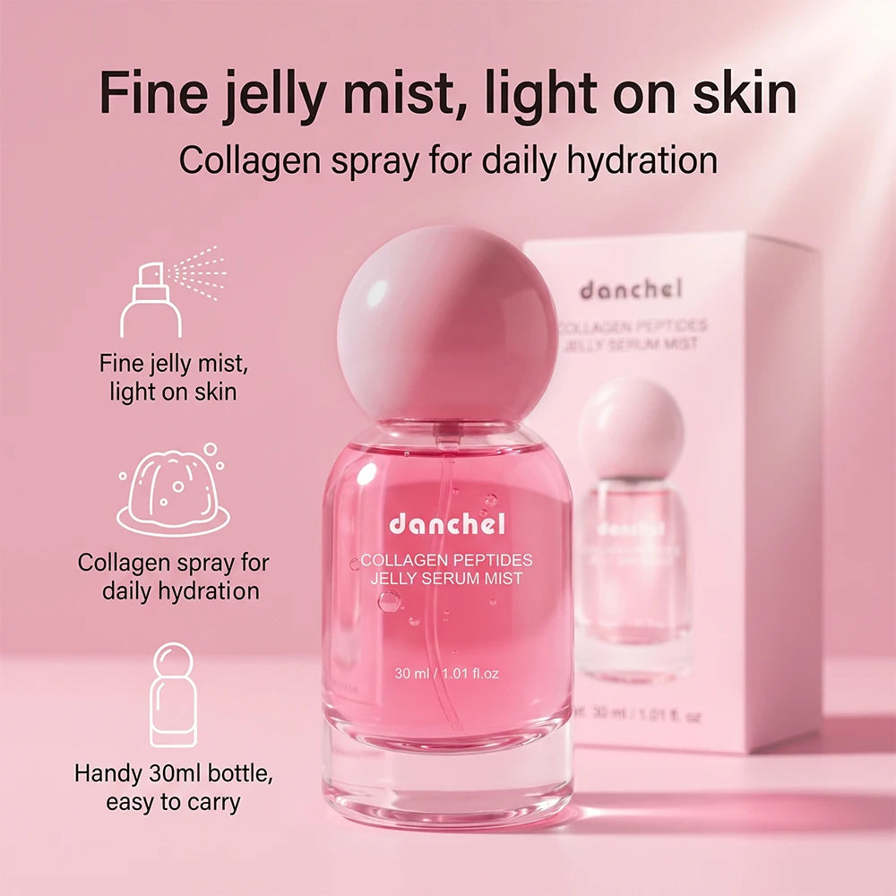 Collagen Peptide Jelly Serum Mist - 2-in-1 Hydrating Facial Serum and Moisturizing Spray for Smooth, Dewy Skin