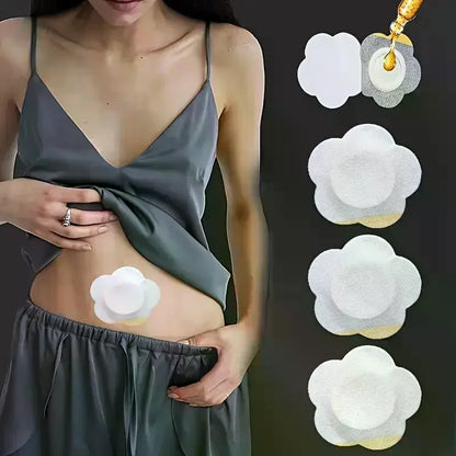 50PCS Castor Oil Navel Stickers - Disposable Self-Adhesive Belly Button Patches