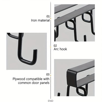 Cabinet Mug Hook – 6/12-Hook Hanging Cup Holder & Multifunctional Wardrobe Organizer for Space Saving