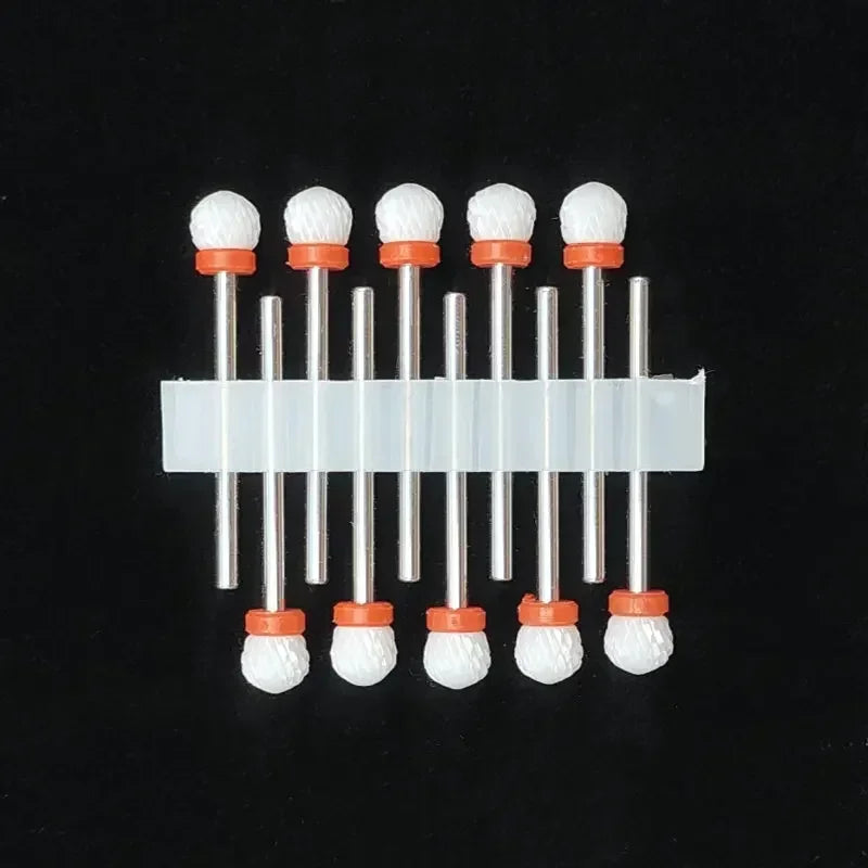 10PCS Ceramic Nail Drill Bits - Rotary Milling Cutters for Gel Polish Removal & Nail Grinding Machine Accessories