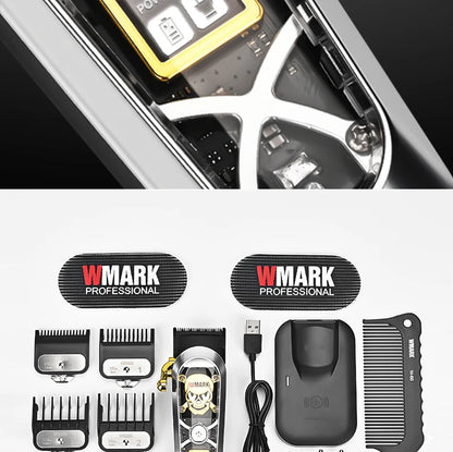 WMARK NG-130 Wireless Charging Hair Clipper – High Speed Professional Type-C Rechargeable Cutter with Charging Stand