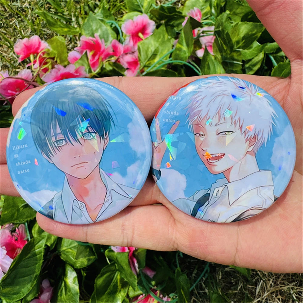 The Summer Hikaru Died Yoshinori Cosplay Badge - 58mm Tinplate Pin Brooch Collectible Gift