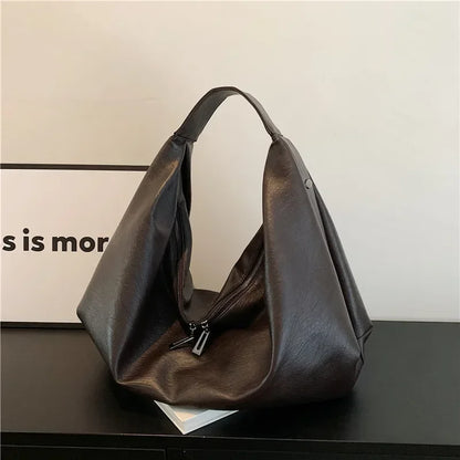 Women’s Large Black Hobo Shoulder Bag – Soft Leather Crossbody Shopper Tote Handbag for Travel & Everyday Use