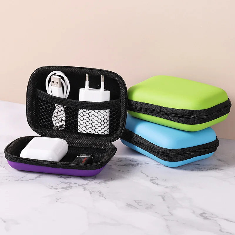 Portable Travel Cable Organizer Bag – Zipper Storage Case for Earphones & Electronic Accessories
