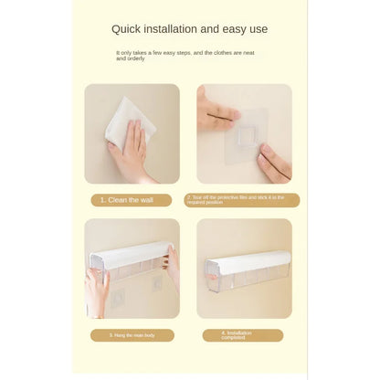 New Wall-Mounted Underwear Sock Storage Box - Large Space-Saving Closet Bra Garments Holder Bin Drawer Case with Multiple Compartments