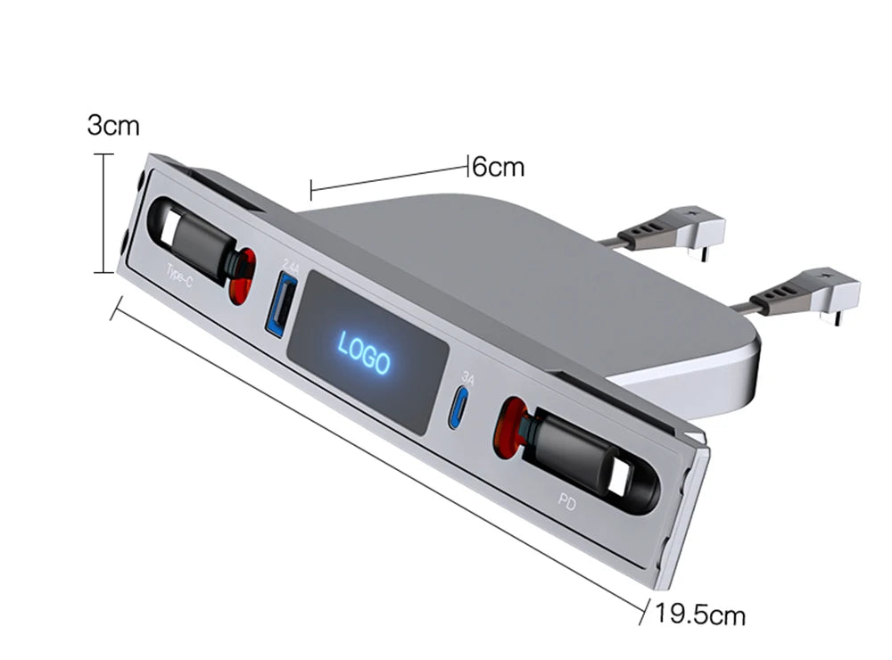 Tesla Model 3 & Model Y 27W Quick Charger USB Shunt Hub – Intelligent Docking Station Car Adapter & Splitter Extension