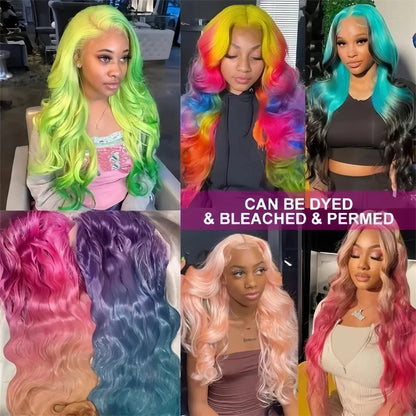13x6 HD Lace Frontal Wig – 13x4 Transparent 613 Blonde Body Wave Human Hair Wig, 250 Density