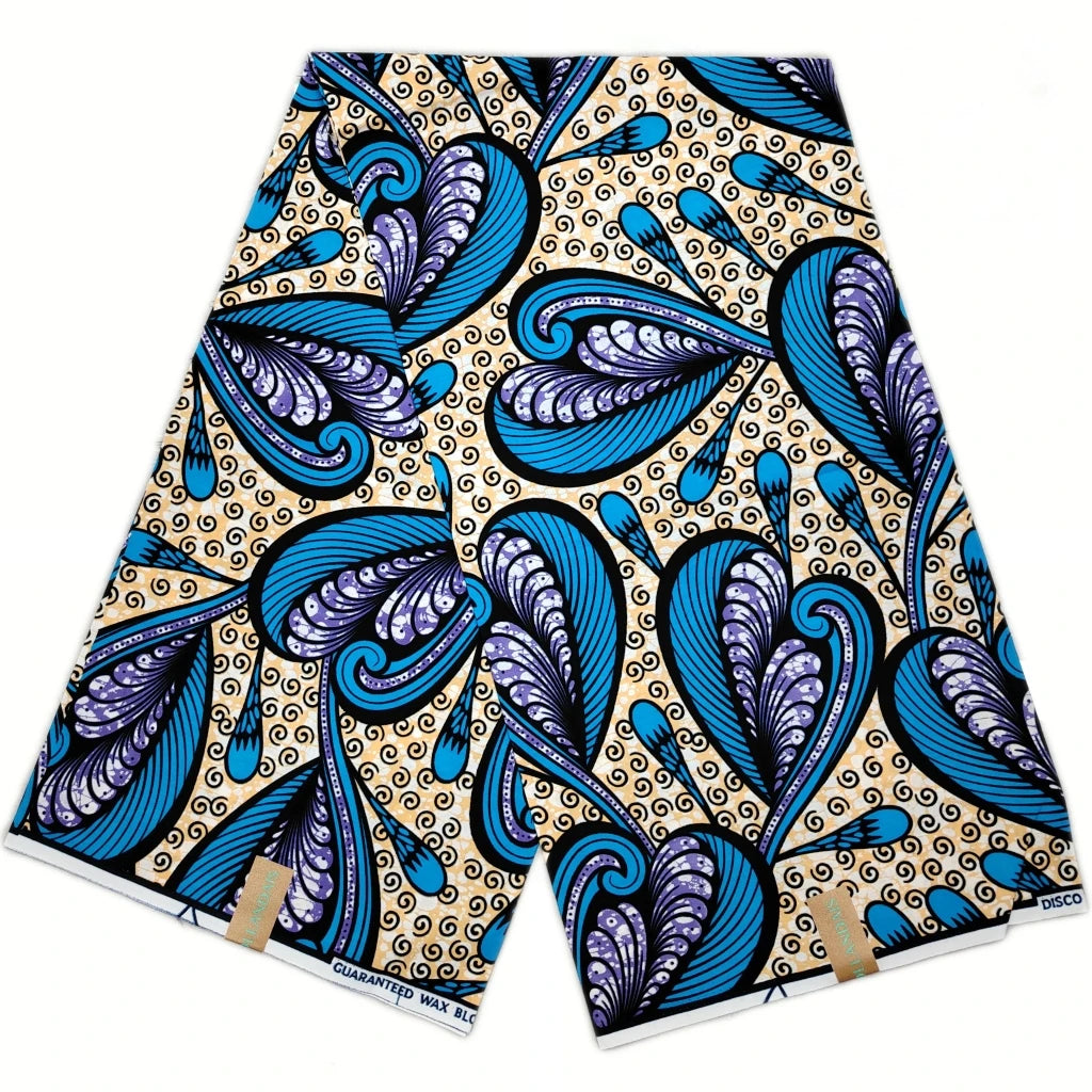 100% Cotton African Ankara Wax Fabric - Soft Real Wax Print for Dresses