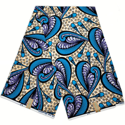 100% Cotton African Ankara Wax Fabric - Soft Real Wax Print for Dresses