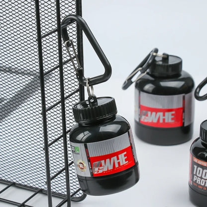 Mini Portable Protein Powder Bottles with Keychain – Travel Funnel, Medicine & Sport Storage Cups