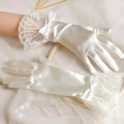Transparent Mesh Tulle Gloves - Sheer Short Party, Wedding & Lolita Gloves