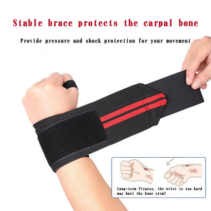 Elastic Wrist Pressure Strap for Weight Lifting - Sports Wrist Bandage Wrap & Guard for Men - Prevent Sprains