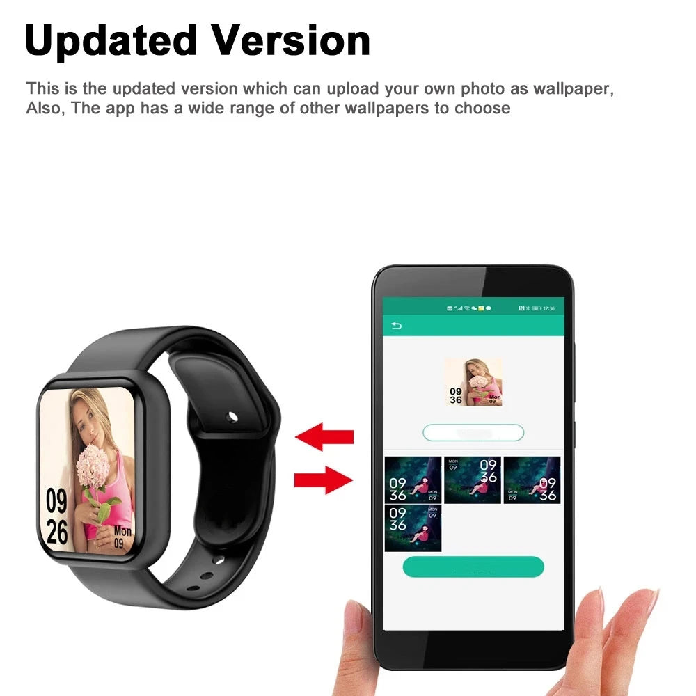 Smartwatch Fashion Sports Bracelet for Women & Men, Multi-Function USB Charging, Compatible with Xiaomi & Huawei