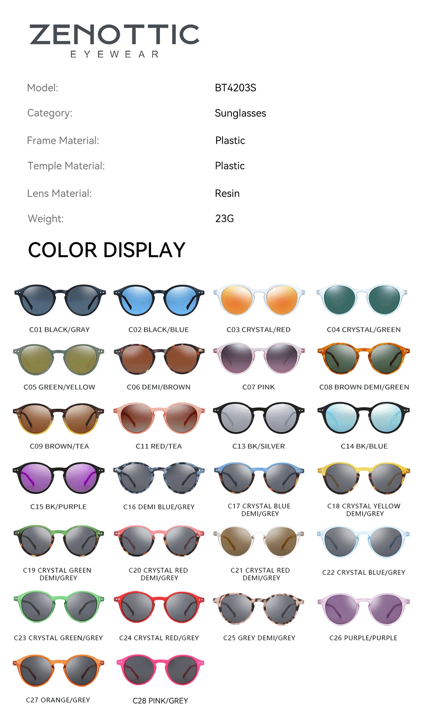 ZENOTTIC Retro Circular Polarized Sunglasses (S Size) – Vintage Small Round UV400 Goggles for Men & Women