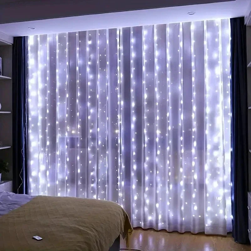 Remote Control Fairy Lights - USB LED Curtain String Lights for Christmas & Party Decor